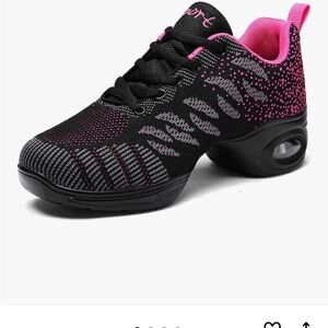 Slow Man Jazz Shoes Lace-up Dance Sneakers Lady Split Sole Air Cushion Size 40